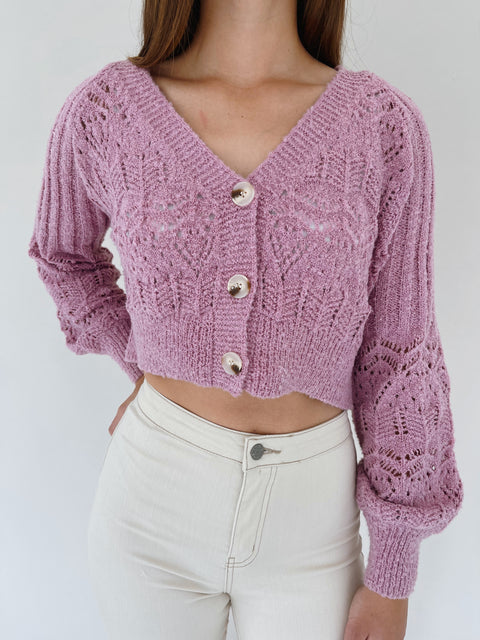 Doily Knit Button Up - ShopTheCue