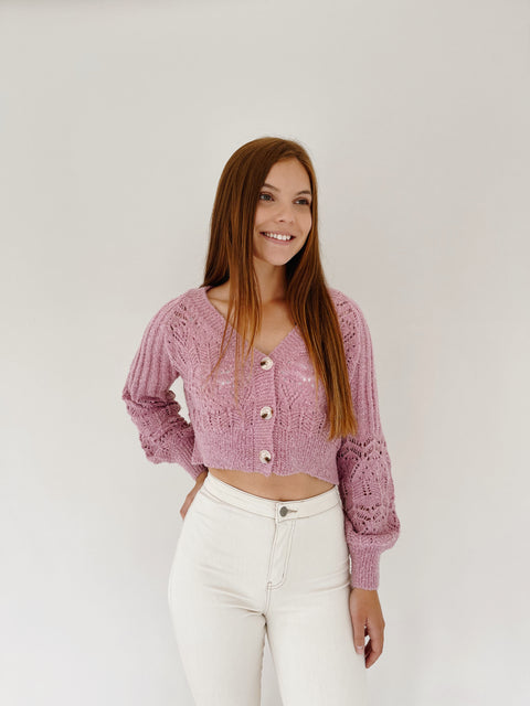Doily Knit Button Up - ShopTheCue