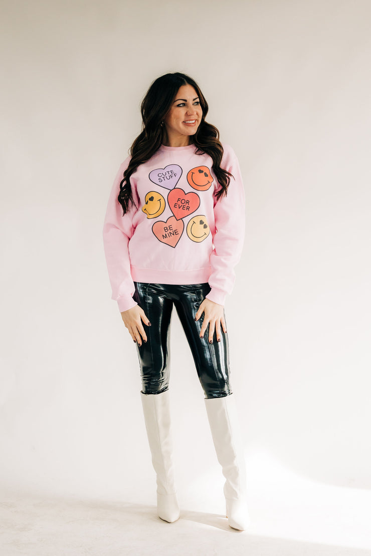 Sweethearts Sweatshirt - Baby Pink - ShopTheCue