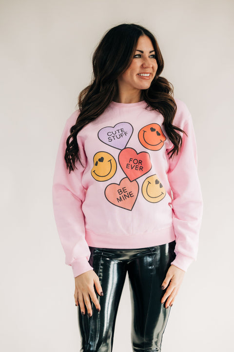 Sweethearts Sweatshirt - Baby Pink - ShopTheCue