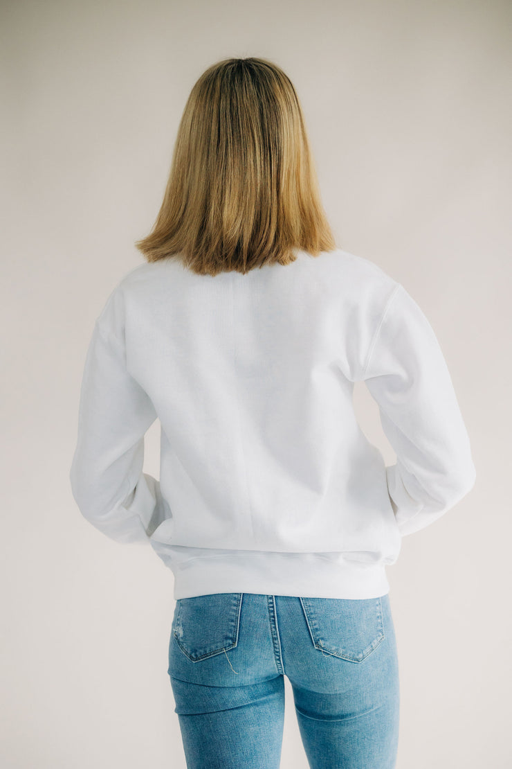 Be Mine Smiley Sweatshirt - White - ShopTheCue