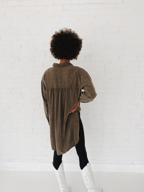 The Acid Oversized Button Down (BROWN)