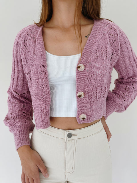 Doily Knit Button Up - ShopTheCue