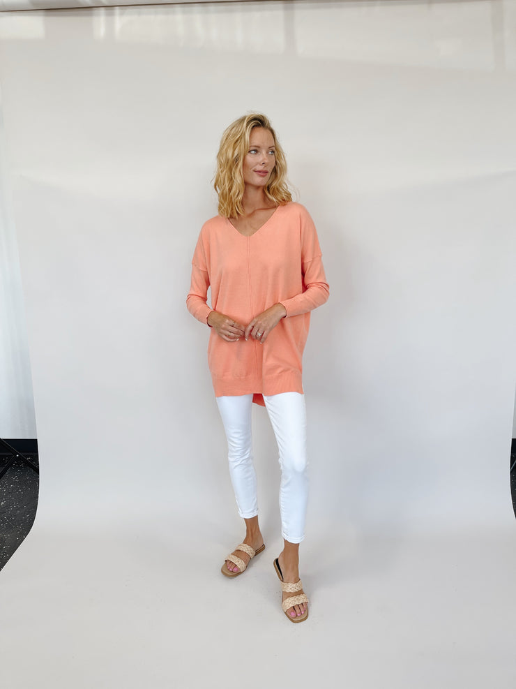 The Cue Classic Sweater - Light Coral