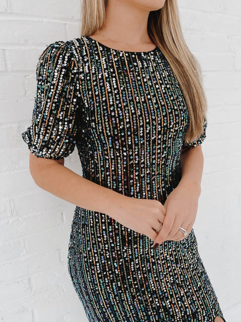 Night Fever Sequin Midi Dress - ShopTheCue