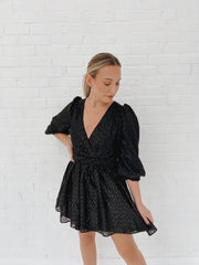 A Glimpse Of Shimmer Black Dress - ShopTheCue