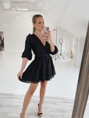 A Glimpse Of Shimmer Black Dress - ShopTheCue