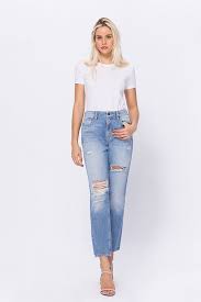 Zoey Basic Mom Jean Light Wash