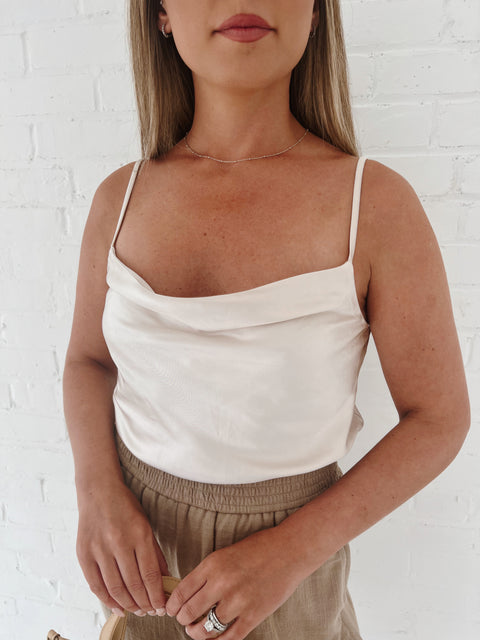Champagne Dreaming Satin Tank