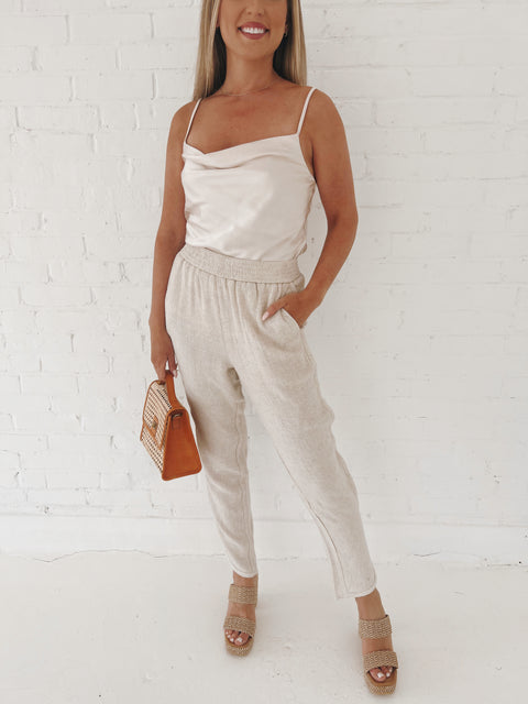 Champagne Dreaming Satin Tank