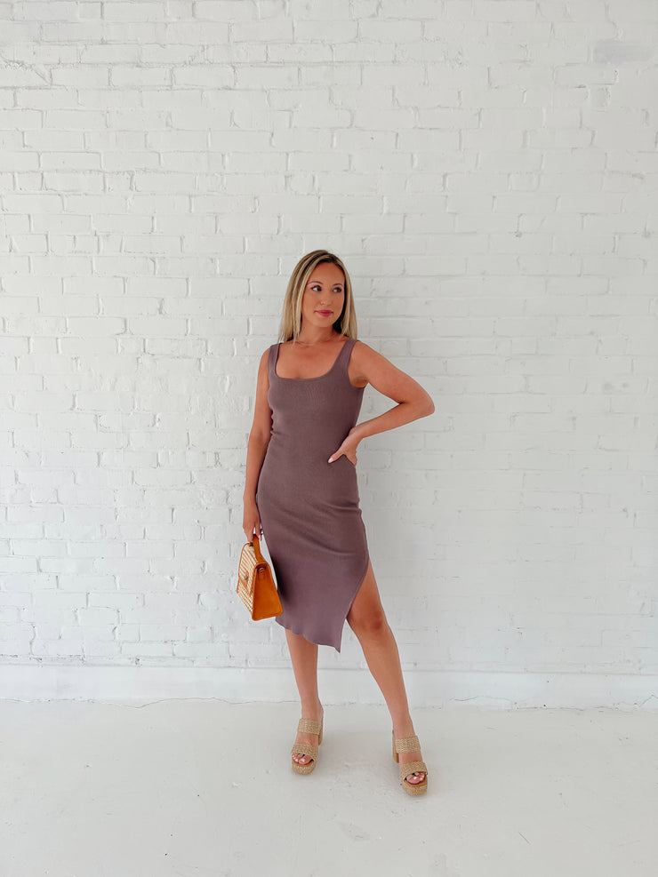 The Emily Fitted Slit Dress